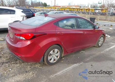 2016 Hyundai Elantra Se z USA, uszkodzony, nr VIN 5NPDH4AEXGH773244